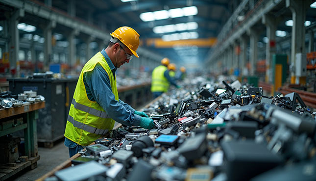 Paladin technicians processing retired equipment